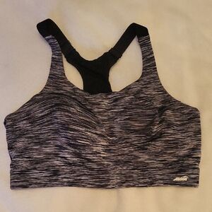 Women's Black and Gray Sports Bra